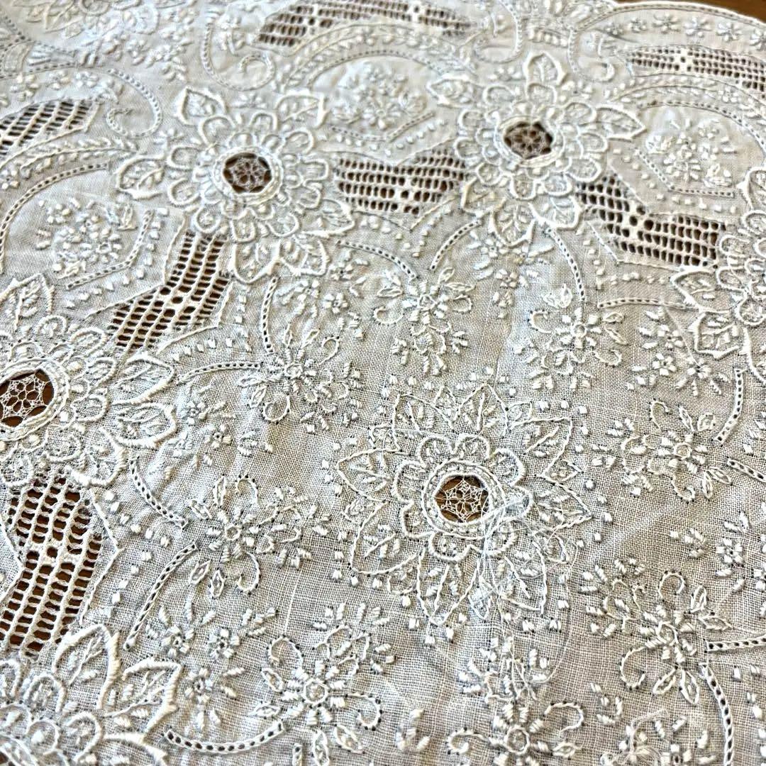美品  希少  汕頭 スワトウ  手刺繍ハンカチ 三越 - 最高級✨芸術品 希少シルク絹 スワトウ刺繍 汕頭手刺繍