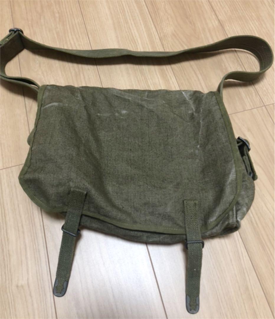 手数料安い 未使用 フランス軍 リネンキャンバス ショルダーバッグ 洗濯済み ショルダーバッグ Mckayspublichouse Com