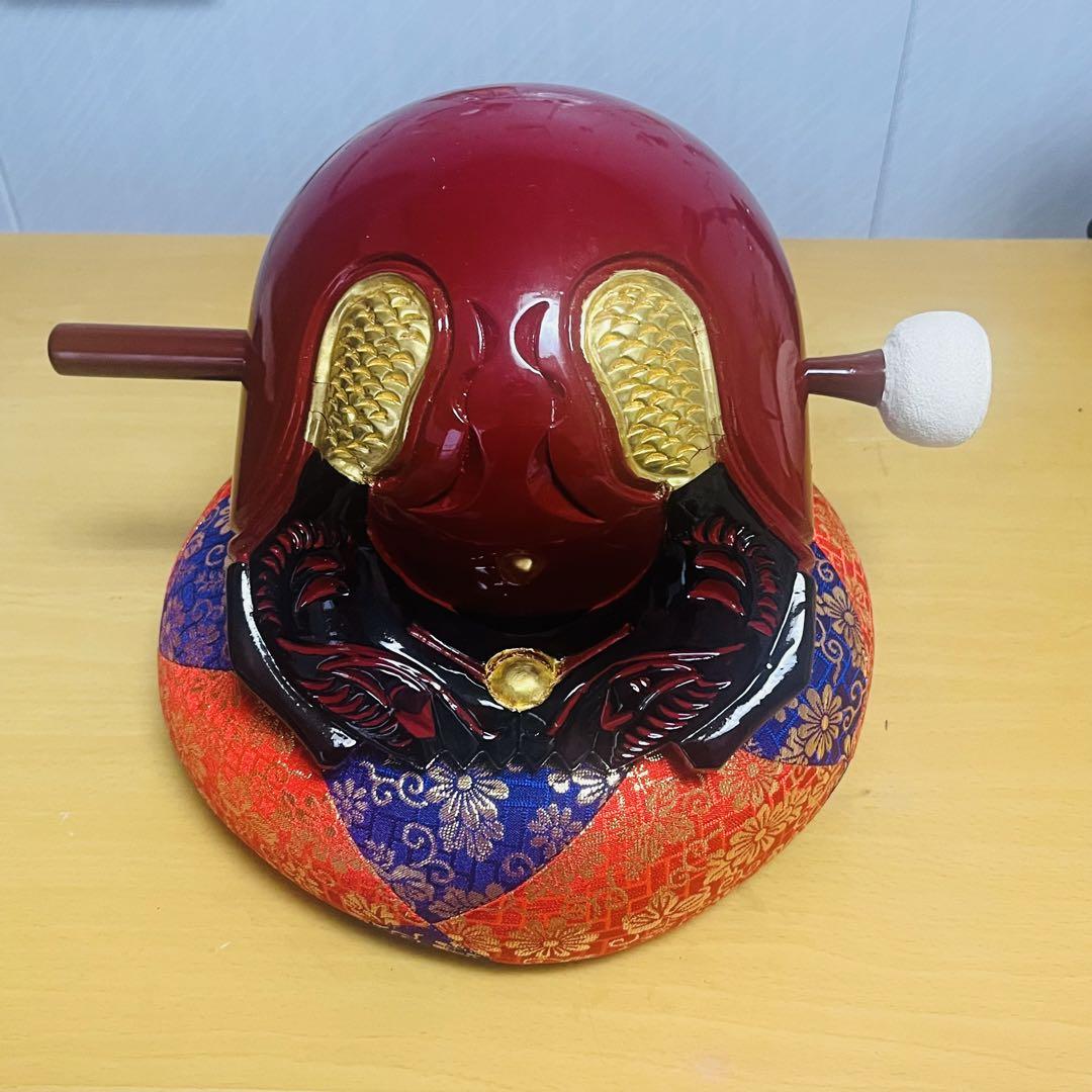 ◆朱塗木魚　撥・布団　3点セット　仏具　6寸　幅約18㎝◆良い音でます!
