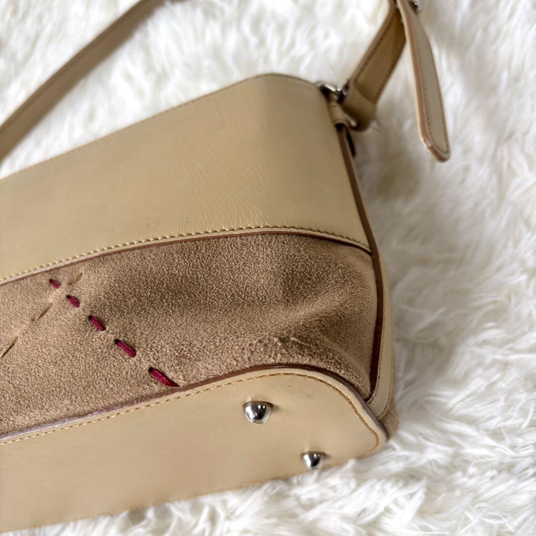 Burberry　バーバリー ワイルドステッチ レザー スエード 　ハンドバッグ