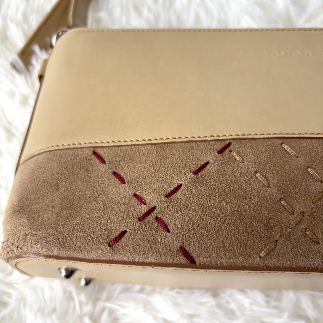 Burberry　バーバリー ワイルドステッチ レザー スエード 　ハンドバッグ