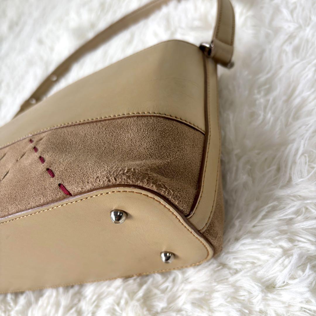 Burberry　バーバリー ワイルドステッチ レザー スエード 　ハンドバッグ