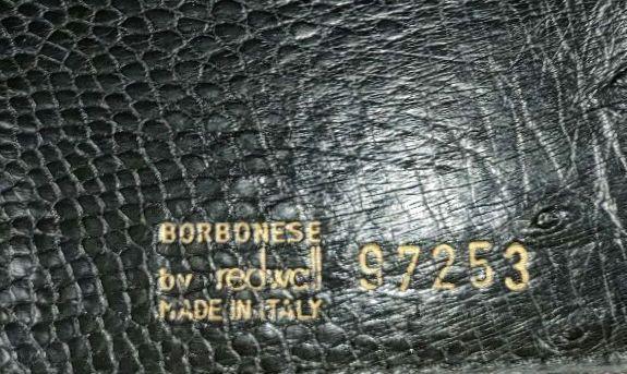 値下げしましたBORBONESE 二つ折りオーストリッチ財布 97253 黒