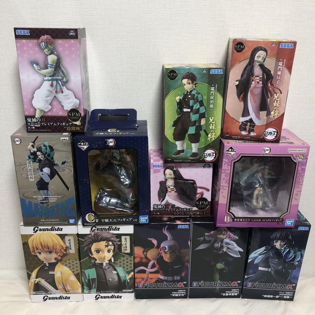 ④プライズフィギュア まとめ売り ドラゴンボール 鬼滅の刃 ワンピース 遊戯王等 04wy11385△【フィギュア】少年系 プライズフィギュア 21点
