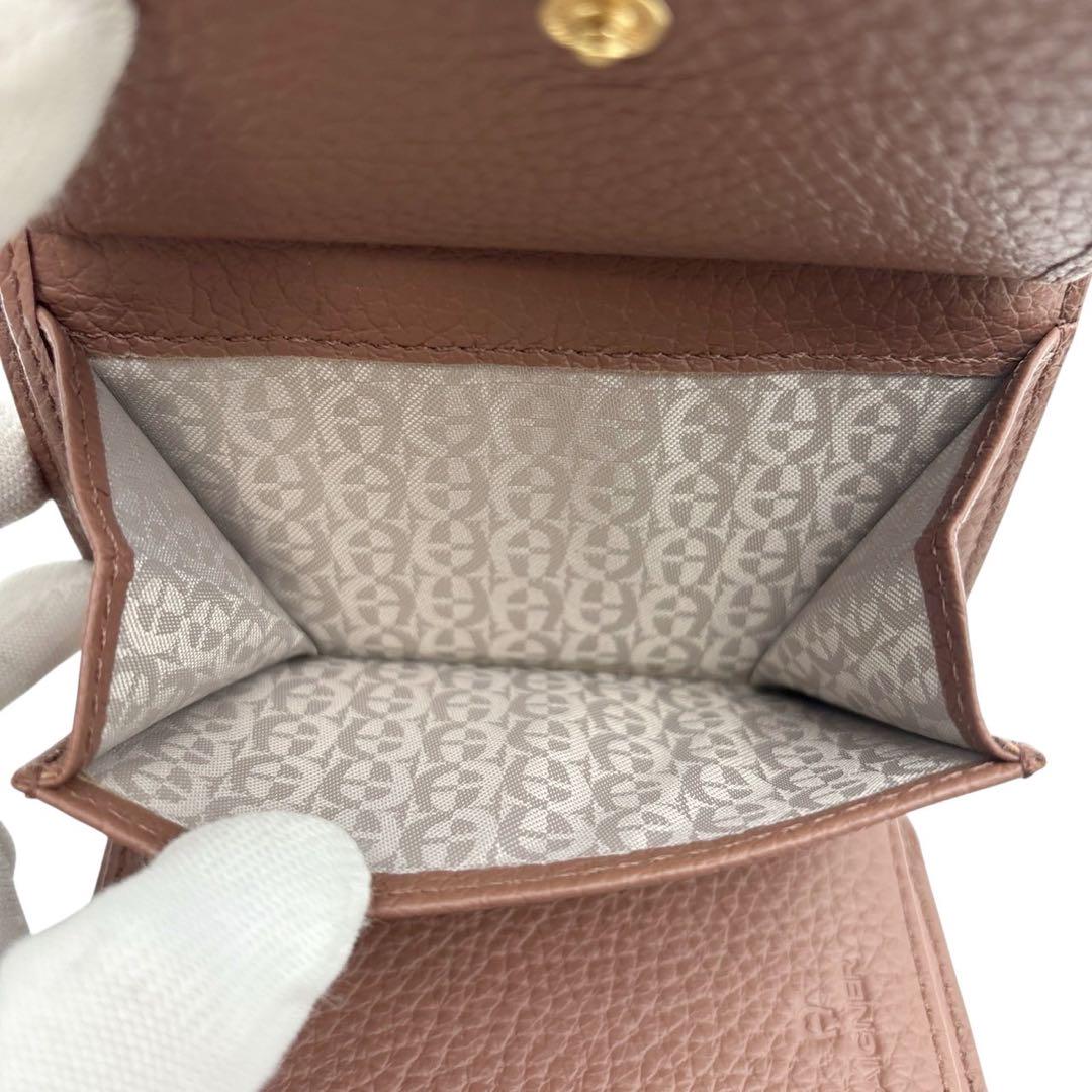 極美品◎ アイグナー 折り財布 三つ折り 小銭入れ有 ゴールド
