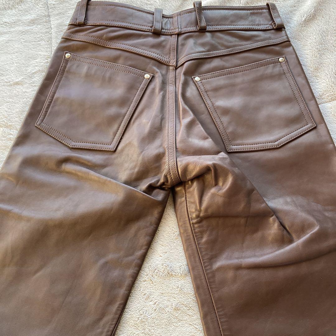 新品・タグ付き　ダークブラウン　ハーレーダビッドソン  W28 レザーパンツ