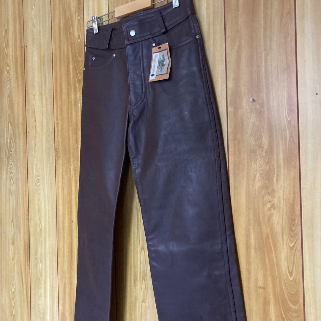 新品・タグ付き　ダークブラウン　ハーレーダビッドソン  W28 レザーパンツ
