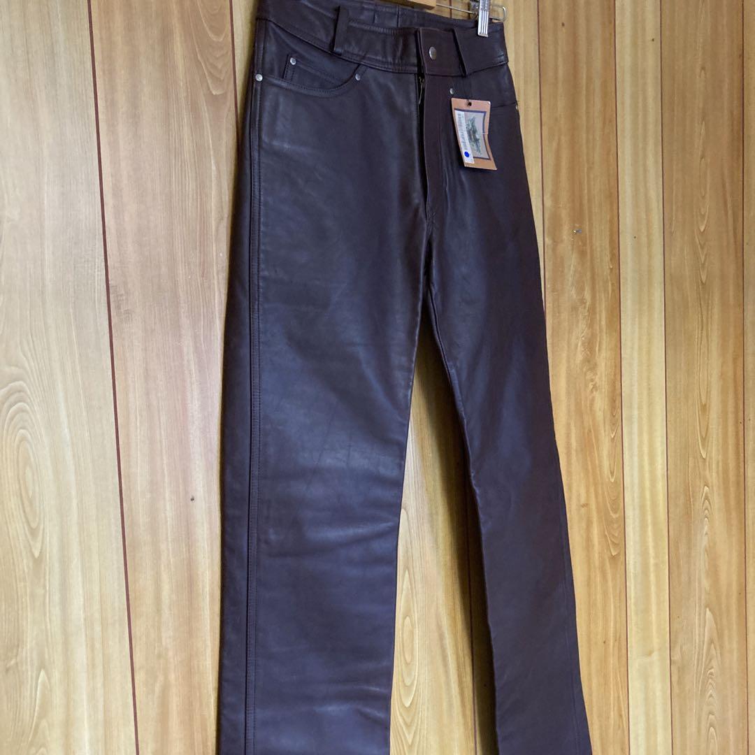 新品・タグ付き　ダークブラウン　ハーレーダビッドソン  W28 レザーパンツ