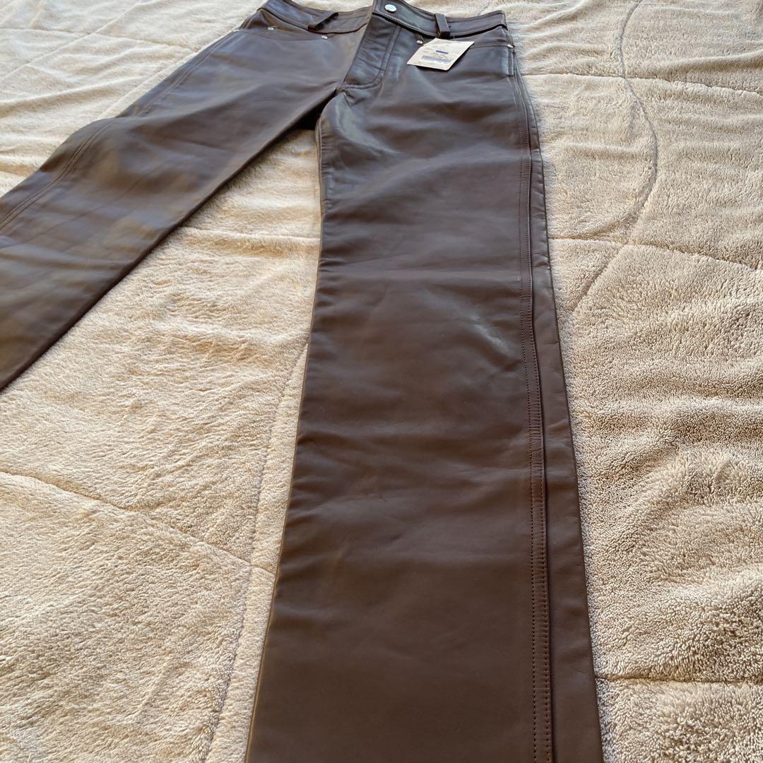 新品・タグ付き　ダークブラウン　ハーレーダビッドソン  W28 レザーパンツ