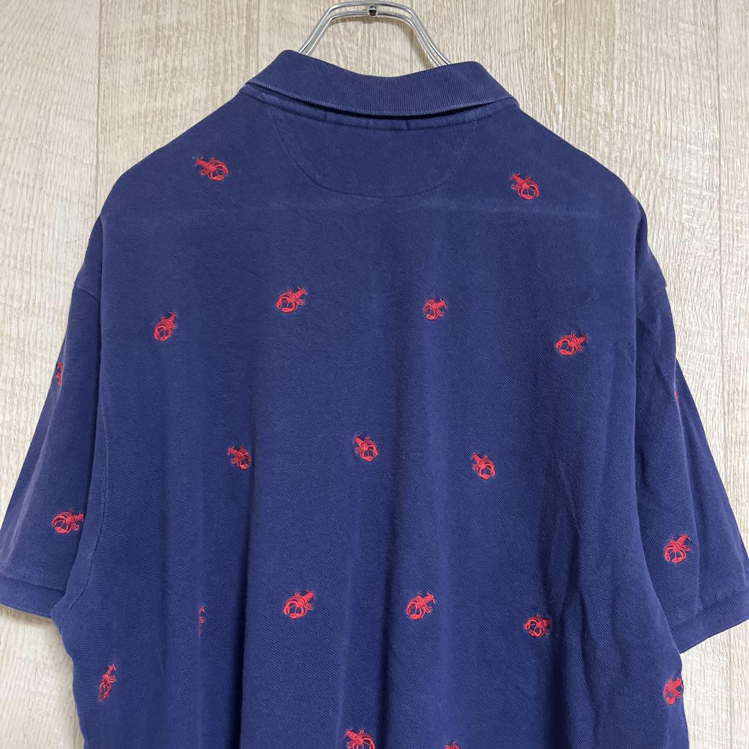 【新品未使用タグ付き】RALPH LAUREN ポロシャツ 刺繍 総柄 2XL Polo Ralph Lauren ロブスター総柄刺繍ポロシャツ XL 古着