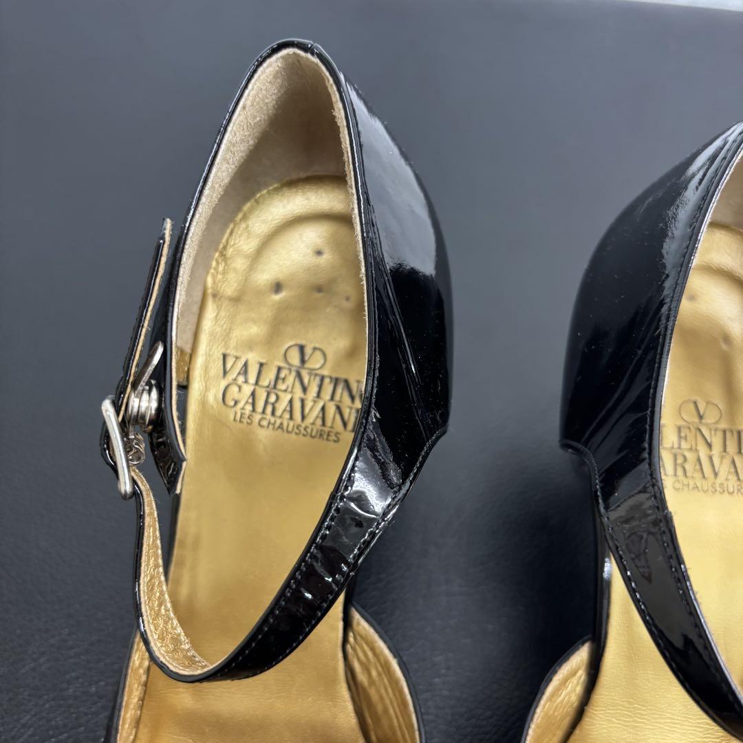 ヴェルサーチェ☆ブラックエナメル ストラップサンダル GIANNI VERSACE エナメル ストラップ サンダル ブラック