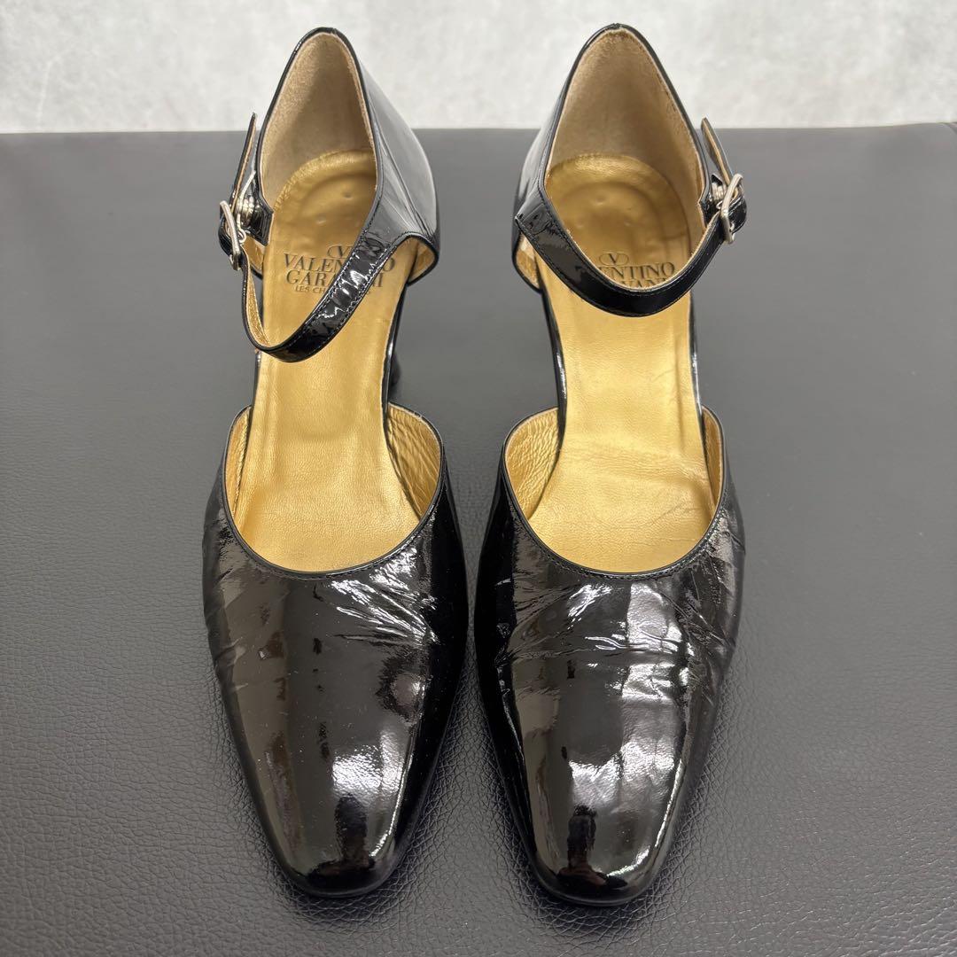 ヴェルサーチェ☆ブラックエナメル ストラップサンダル GIANNI VERSACE エナメル ストラップ サンダル ブラック