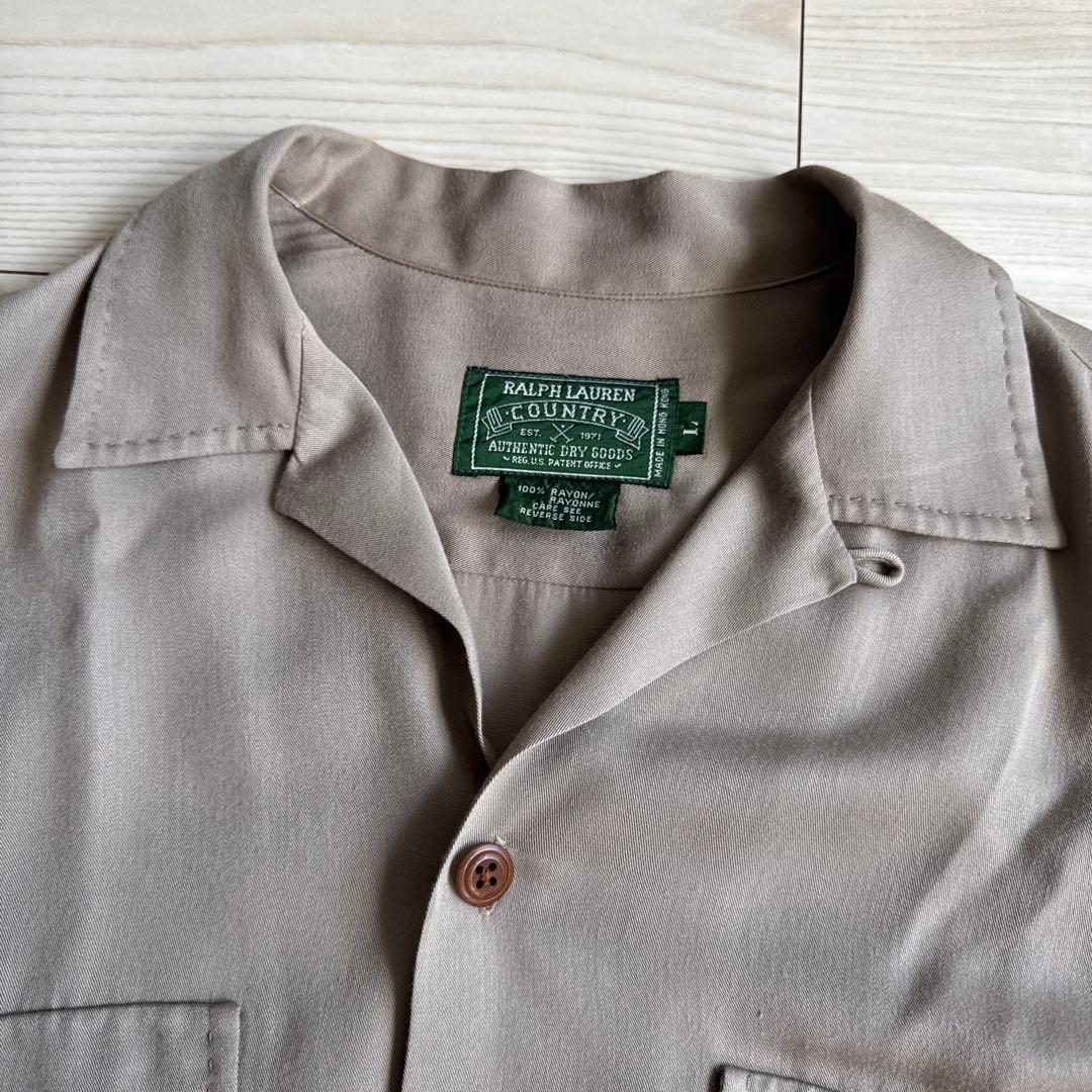 美品　極上　ポロカントリー　ラルフローレン　レーヨンギャバ　オープンカラーシャツ トップス