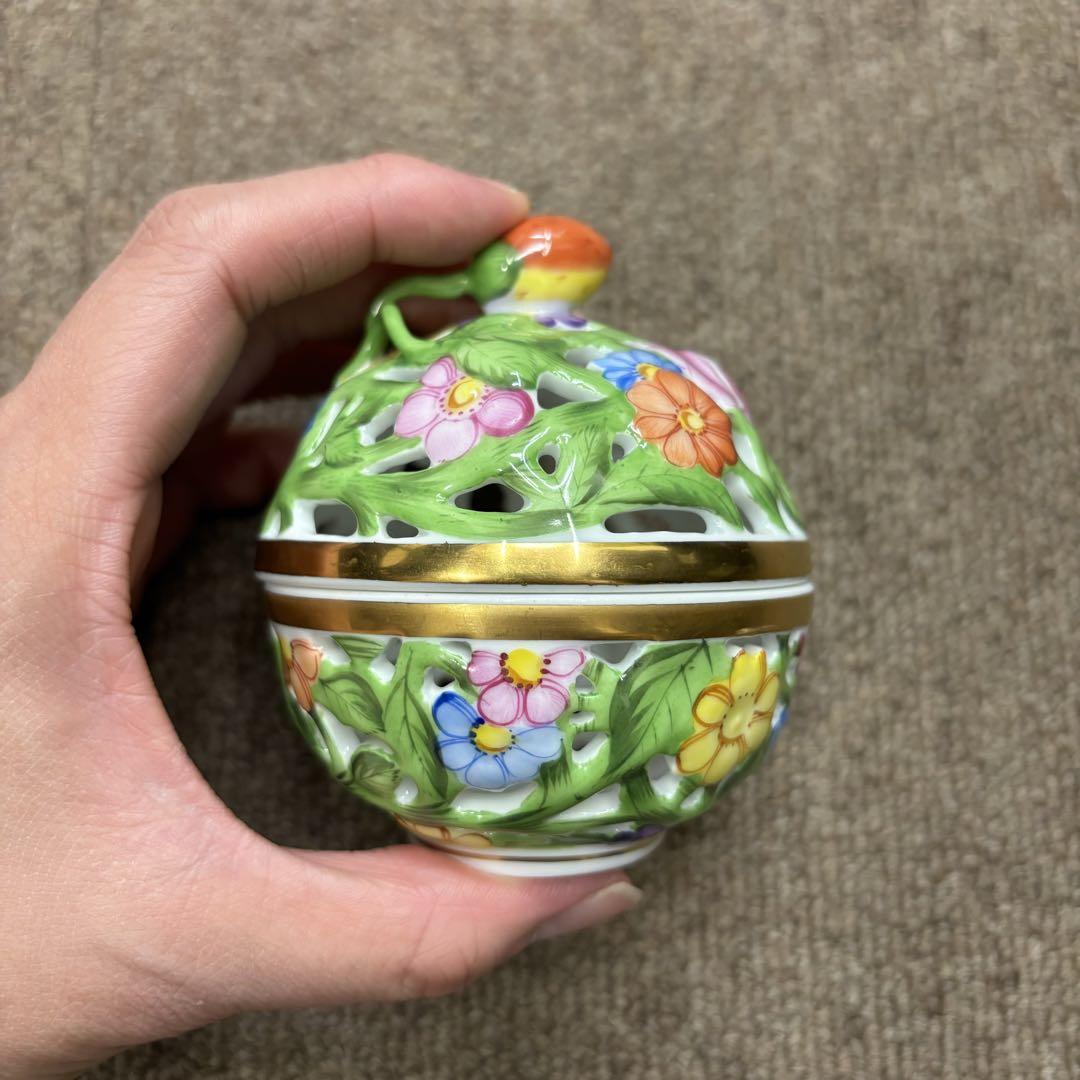 HEREND ヘレンド ファンタジー 透かし ボンボン入れ ボンボニエール 小物