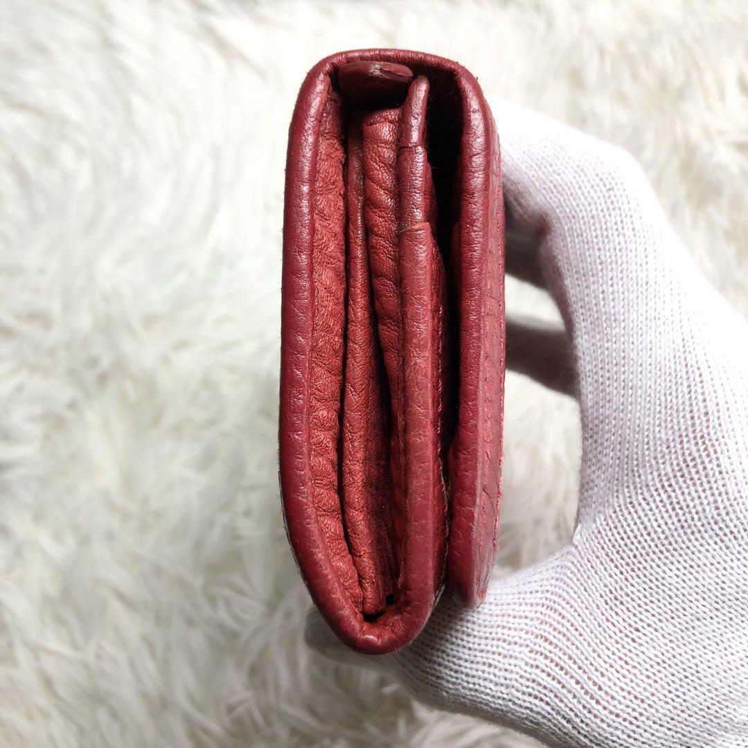 【PRADA 】ヴィッテロダイノ 二つ折り 長財布 ゴールドロゴ レザー レッド PRADA 】ヴィッテロダイノ 二つ折り 長財布 ゴールドロゴ レザー