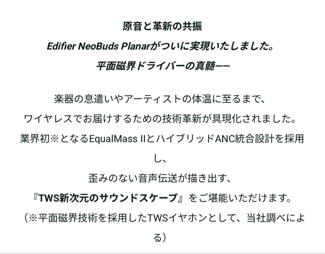 NeoBudsPlanar カナル型イヤホン