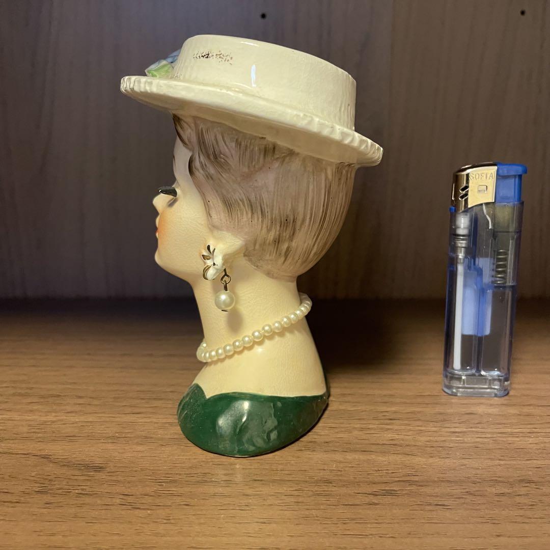 レディ　ヘッドベース　花瓶　フラワーベース　ビンテージ　ロカビリー　陶器 レディ ヘッドベース 花瓶 フラワーベース ビンテージ