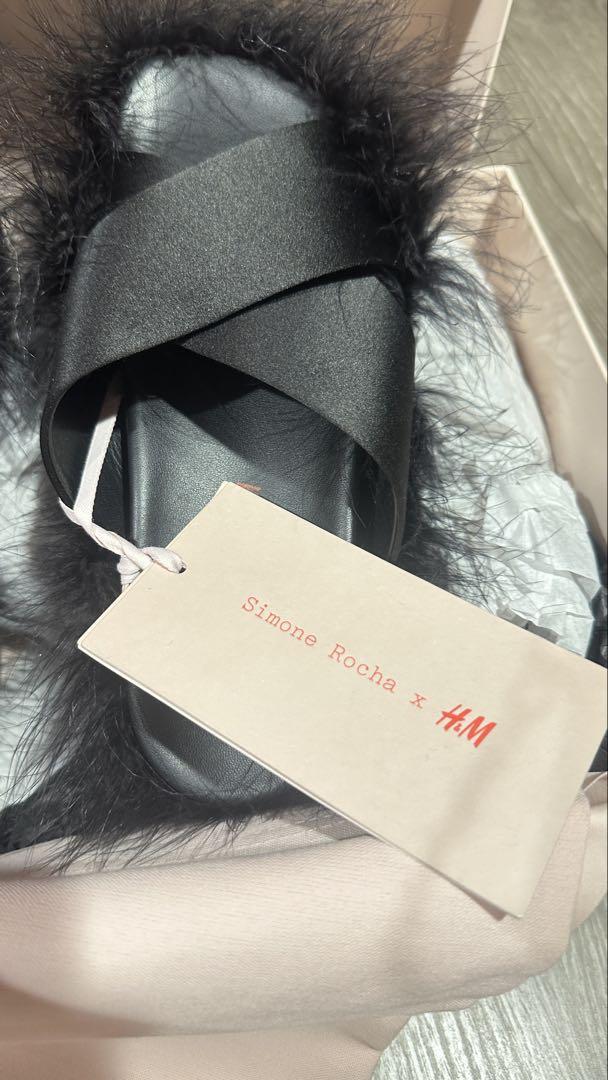 見逃し厳禁！おトクな Simone Rocha H&M ファーサンダル 36 靴