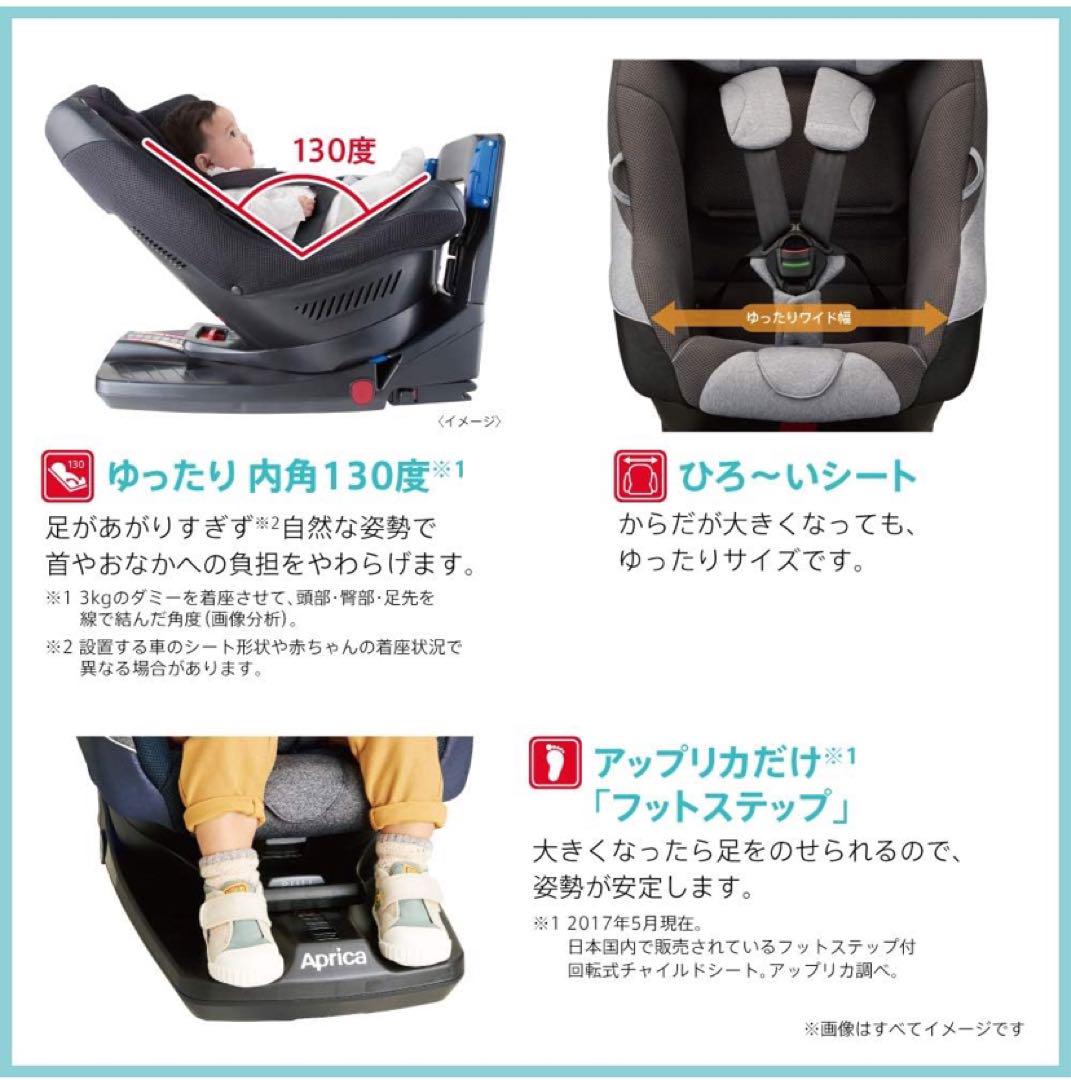 Aprica クルリラAC チャイルドシート グレー ISOFIX