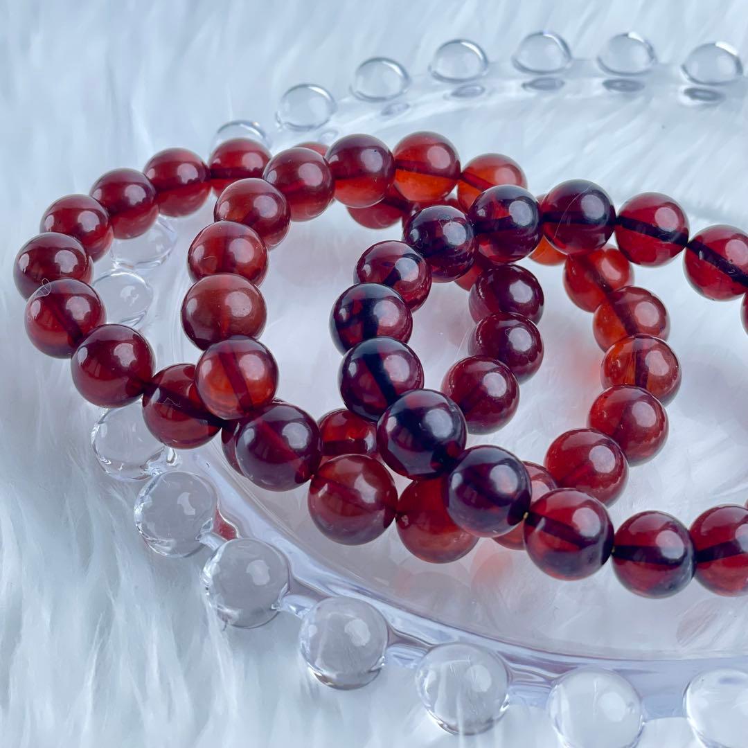 ミャンマー産天然レッドアンバーブレスレット新品、♥