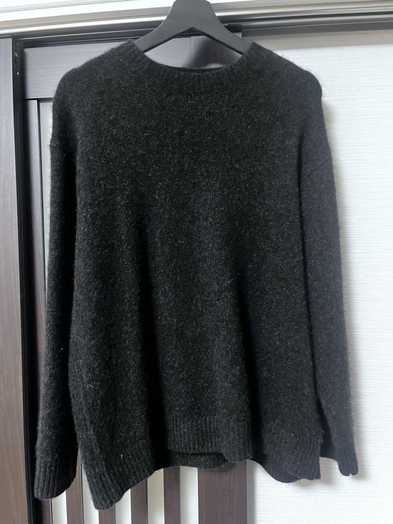 LIDNM CASHMERE MILLED CREW KNIT（LIDNM】23AW CASHMERE MILLED
