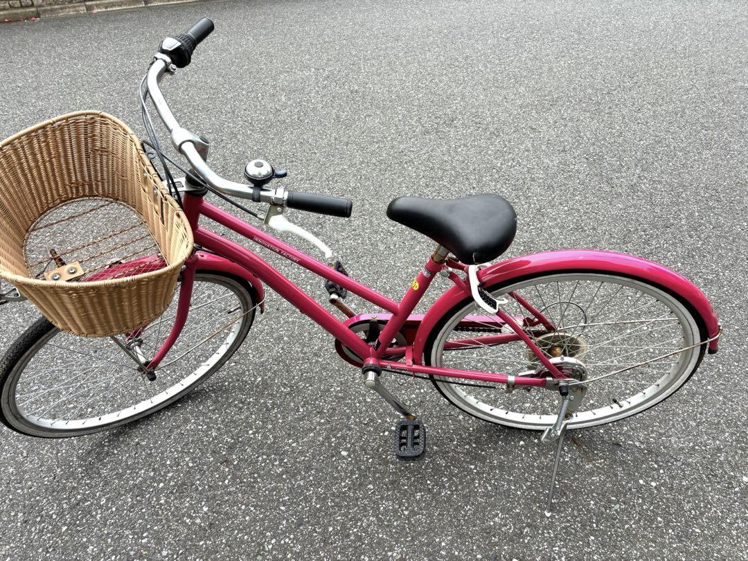 【子供用自転車】ピンク シティサイクル バスケット付き