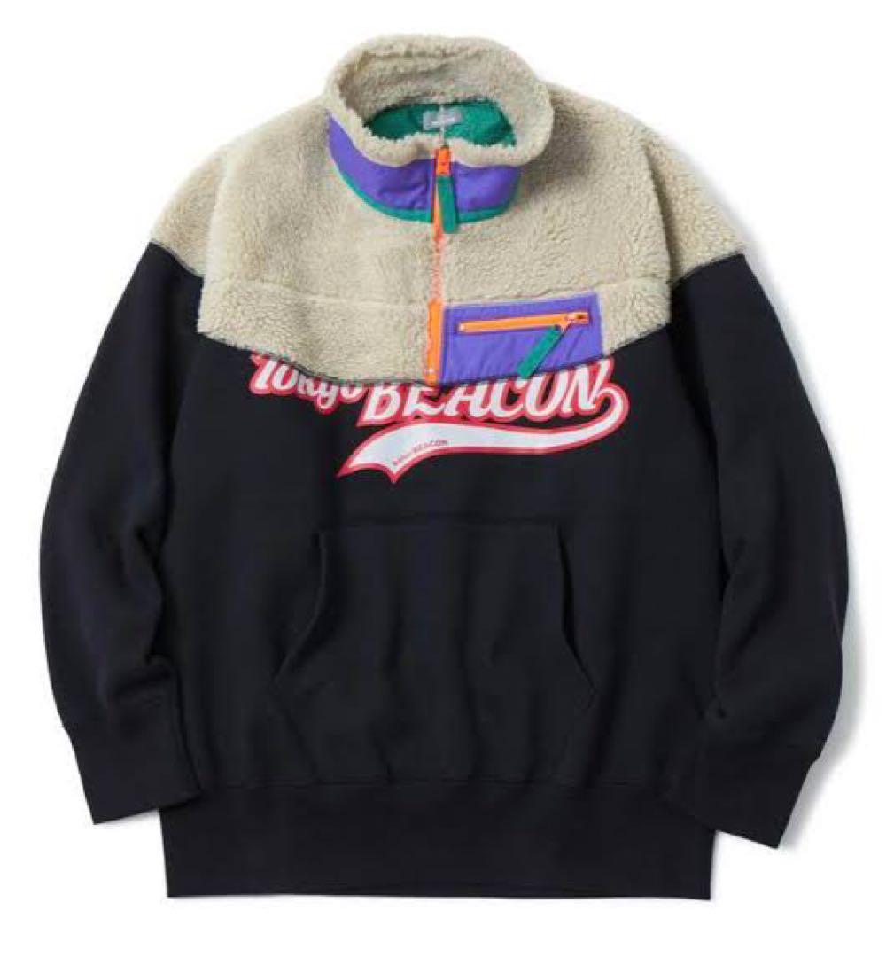 kolor beacon ボアスウェット kolor - kolor BEACON ボア ドッキング スウェット 21WBM-T01231