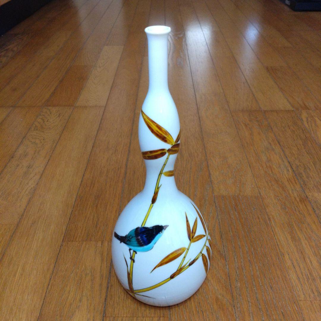 九谷 ひょうたん形花瓶　壺 九谷焼 花瓶（ひょうたん型枝に鳥 - メルカリ