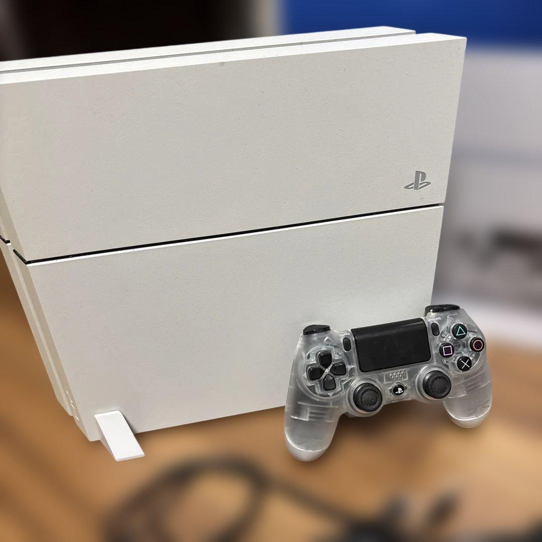 PS4 500GB ホワイト 本体 + クリアコントローラー