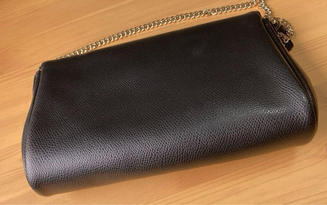 美品✨コーチ 金チェーン ショルダーバッグ レザー ターンロック