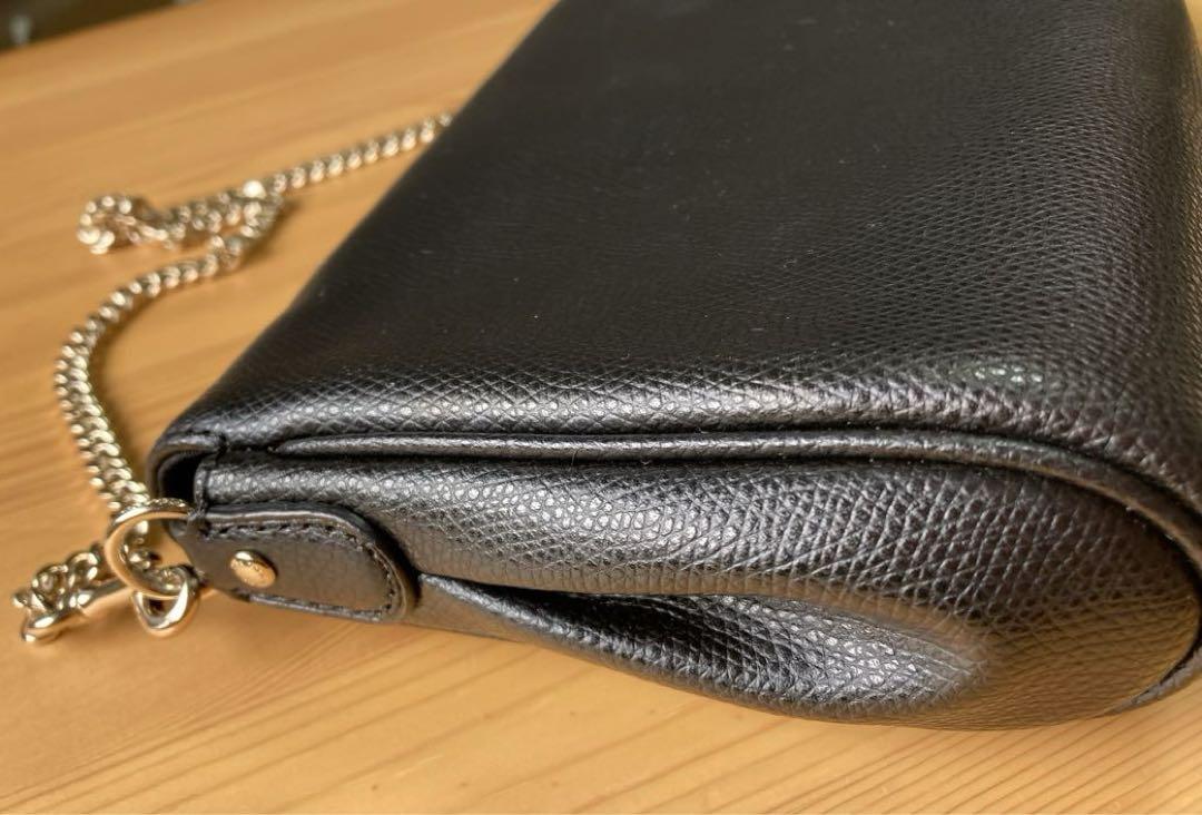 美品✨コーチ 金チェーン ショルダーバッグ レザー ターンロック