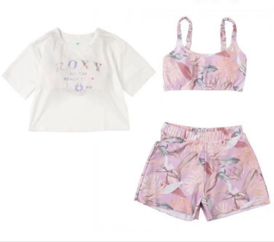 ロキシー キッズ 水着 150 ラッシュガード ビキニ 3点セット ROXY