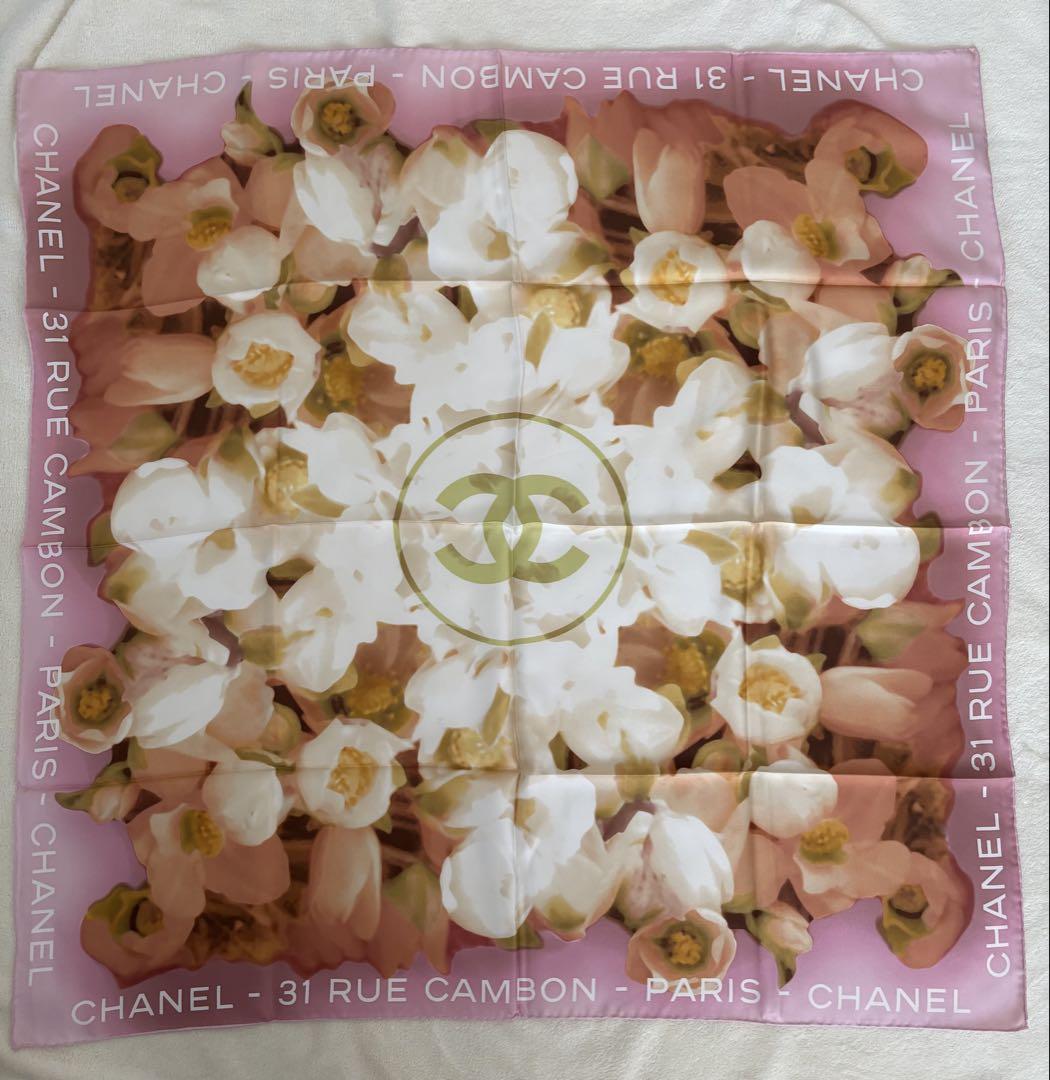 新品未使用】シャネル CHANEL シルクスカーフ ROSE ピンク