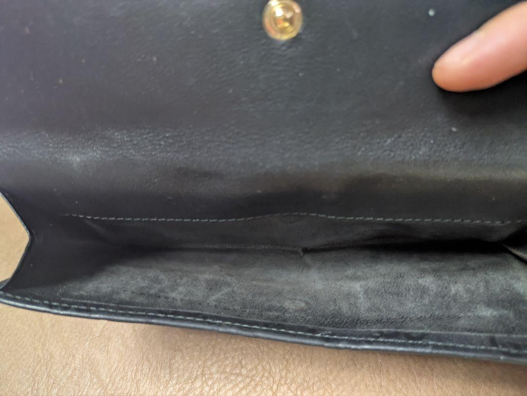 GUCCI ブラックレザー 長財布 GGパターン