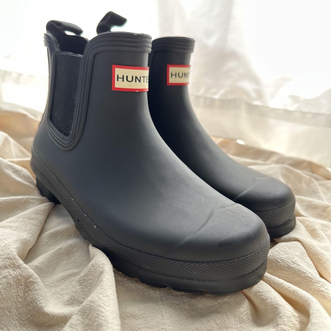 HUNTER ブラックショートブーツUK4 23cm相当