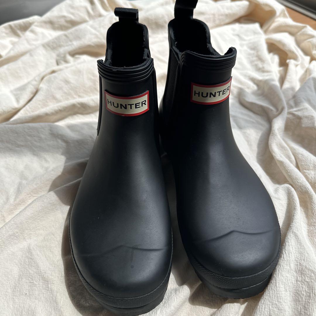 HUNTER ブラックショートブーツUK4 23cm相当