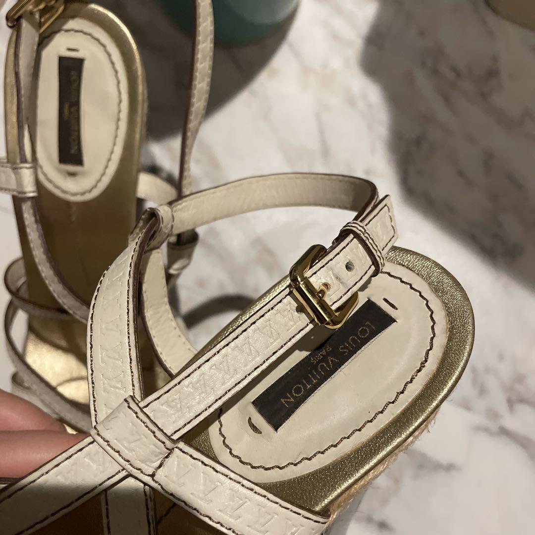 Louis VUITTON】ロゴデザイン レザーサンダル