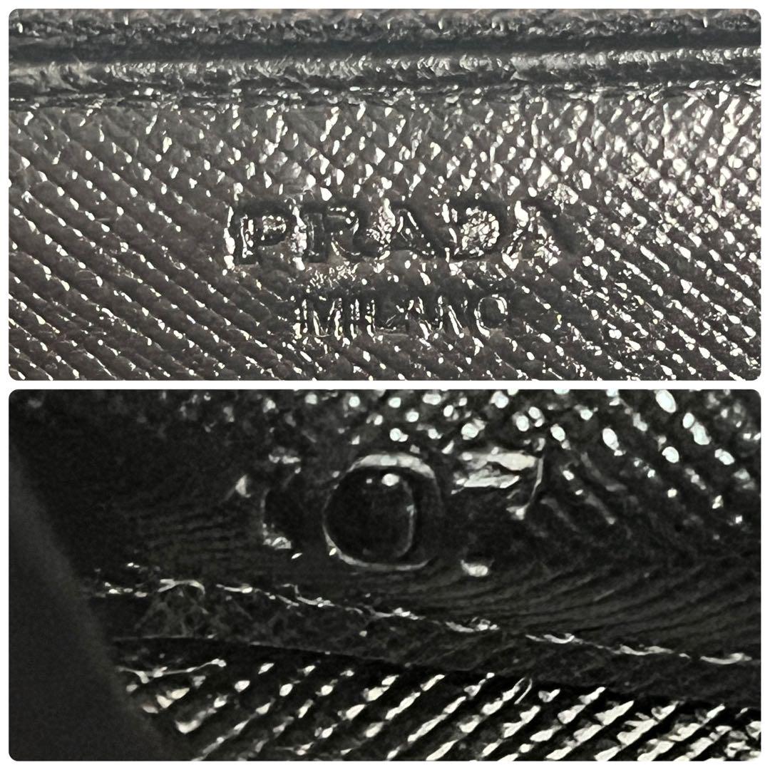 良品✨PRADA ラウンドファスナー　長財布　三角ロゴ　メンズ　ブラック