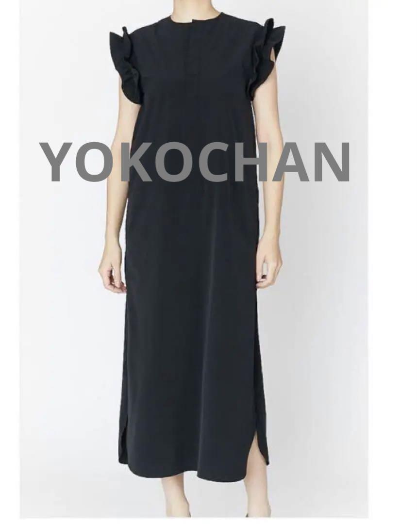 YOKO CHAN ラッフルスリーブパールスリットラインドレス ホワイト 38
