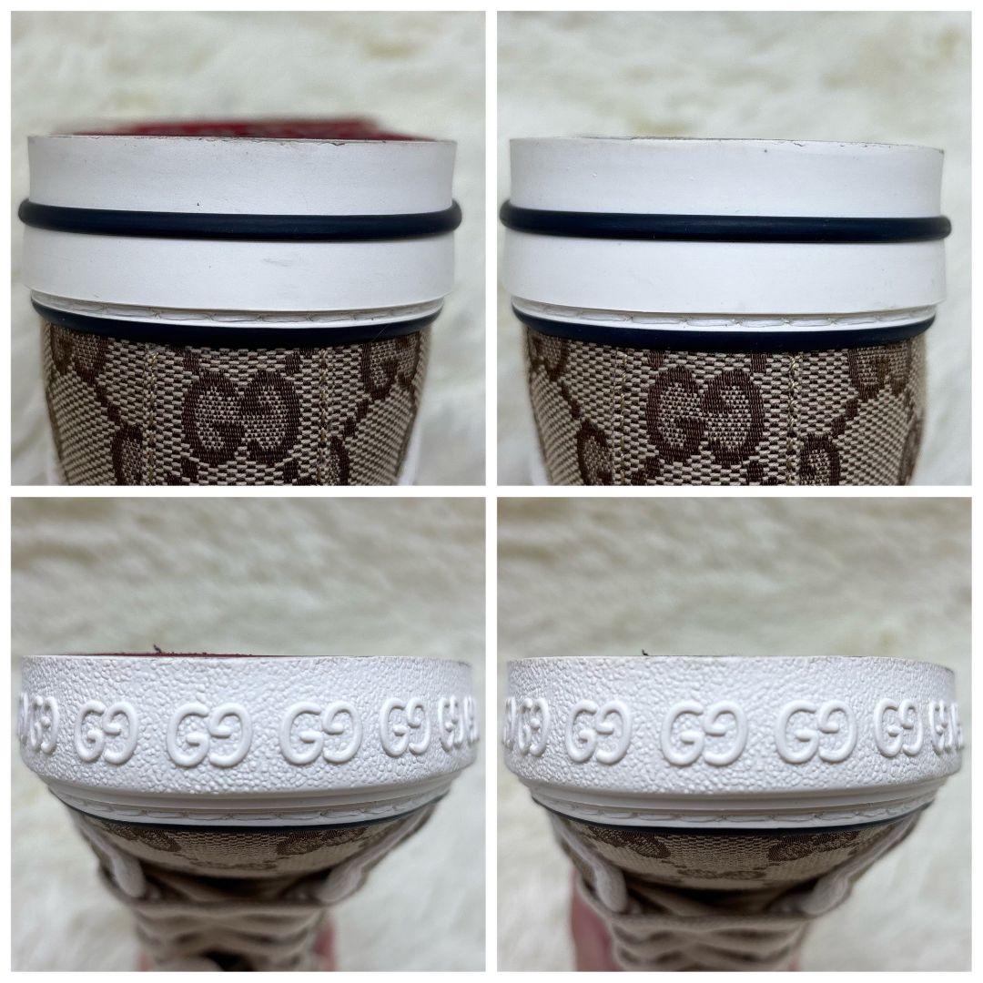 【美品】GUCCI テニス　ハイカットスニーカー 36 GG シェリーライン