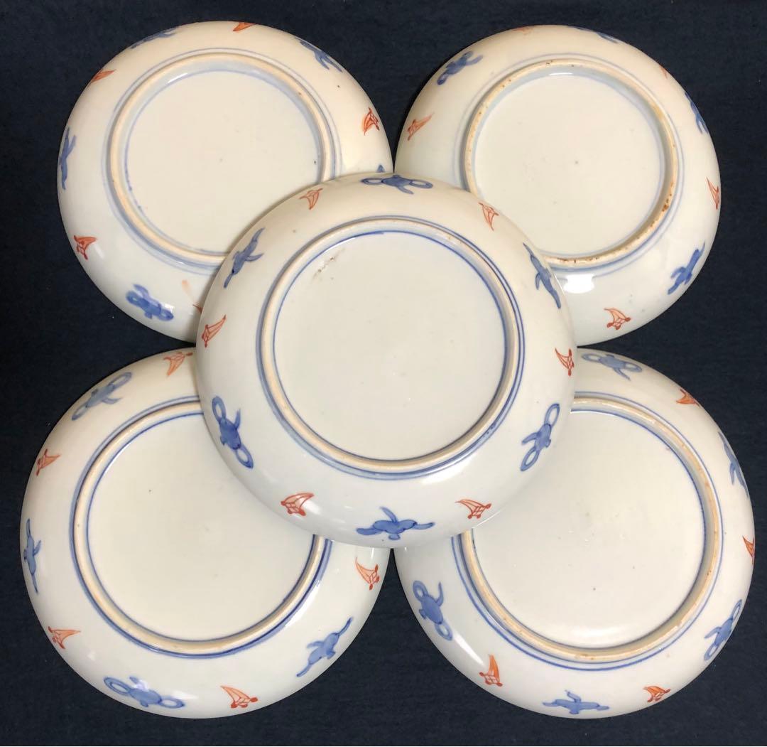 《レ》伊万里 金彩色絵 中皿5客 6寸皿 取り皿 1f 《レ》伊万里 金彩色絵 中皿5客 6寸皿 取り皿 1f