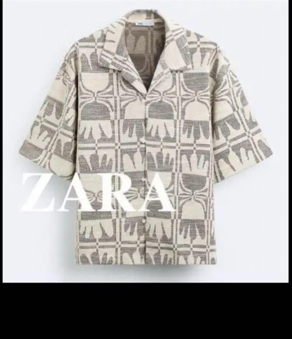 ZARA パターンジャガード 半袖シャツ - メルカリ