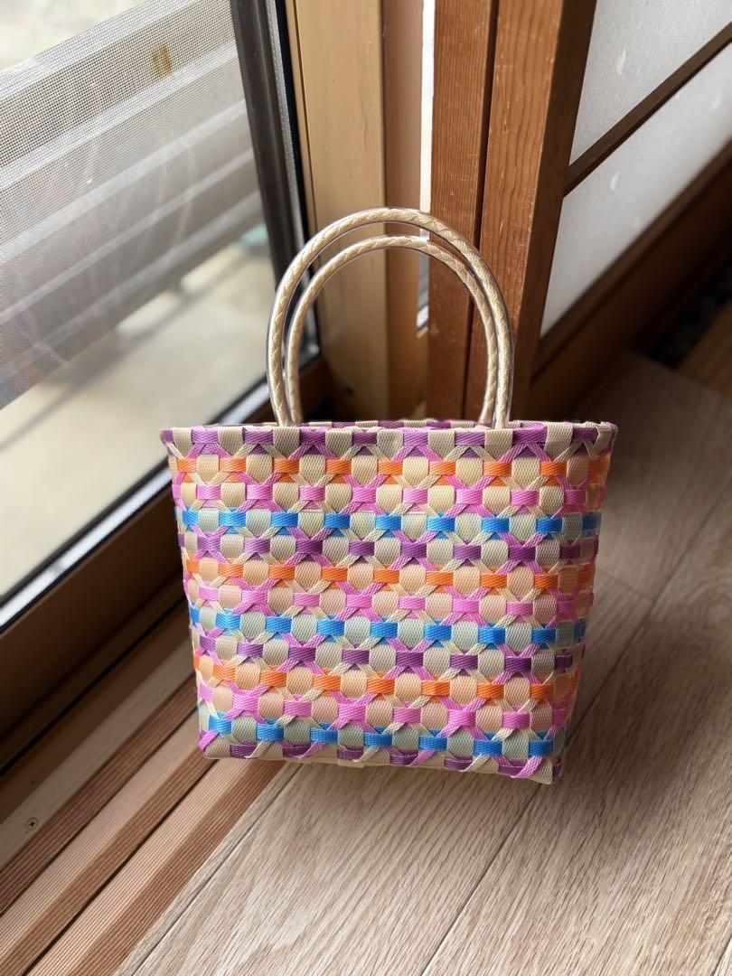 高質で安価 昭和レトロ 糸 手芸用品 小物入れ 手提げ籠 編み物用バスケット かごバッグ