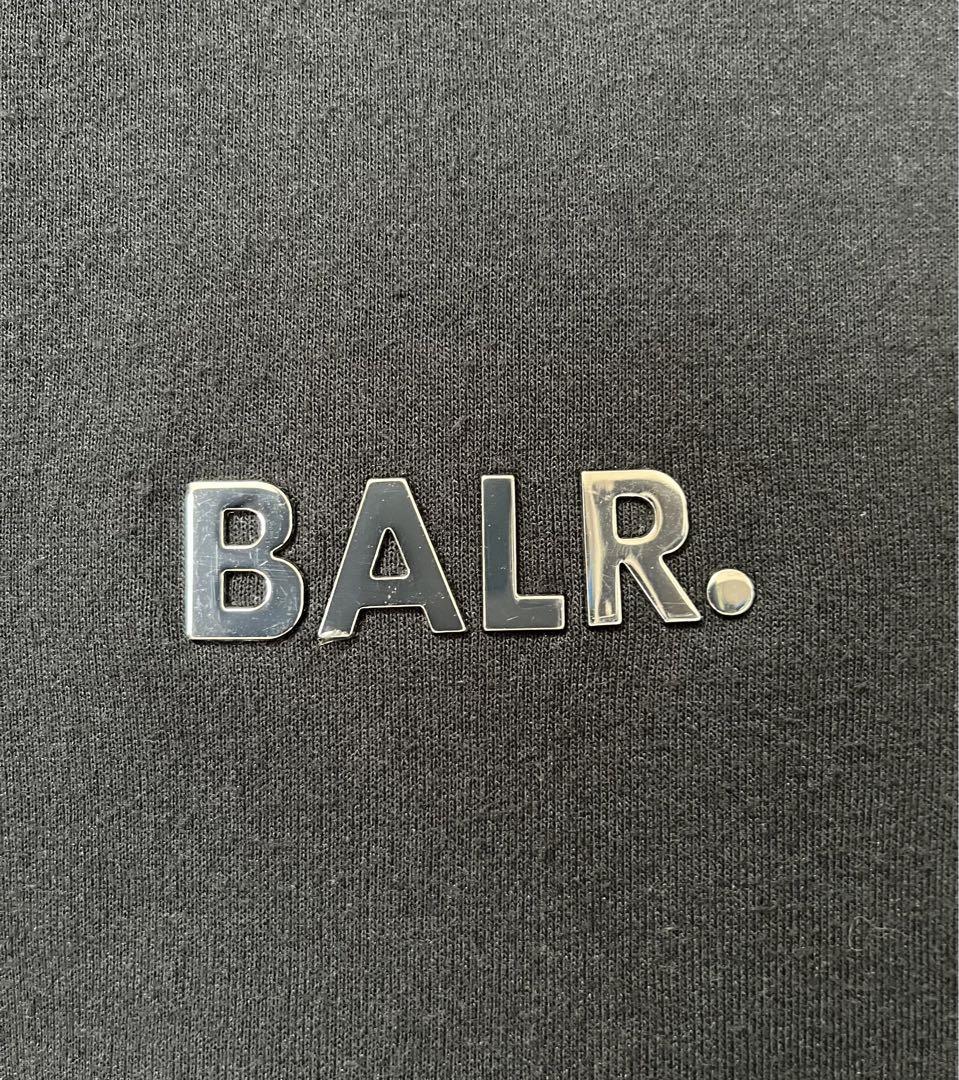 関税込◆BALR. グレー メタルロゴ フーディー ボーラー BALR. (ボーラー) コットン メタルロゴ フルジップ パーカー Q