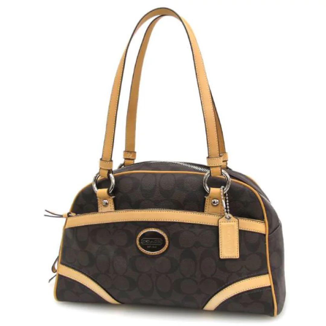 【超美品】COACH  ヘリテージシグネチャーサッチェル　 ミニボストンバッグ