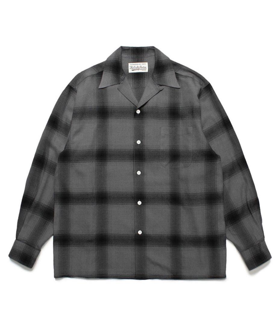 WACKOMARIA OMBRE CHECK OPEN COLLAR SHIRT