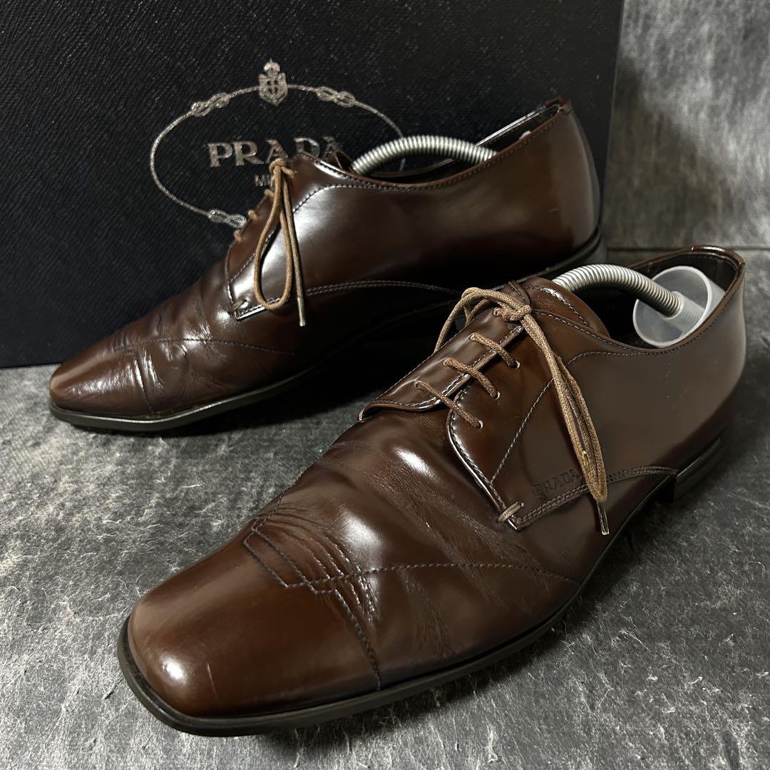 PRADA レザーシューズ ドレスシューズ 51/2 24.5cm相当 ブラウン