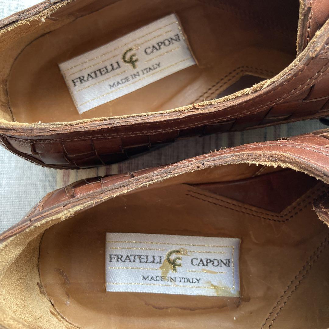 ✴︎Fratelli Caponi✴︎イタリア製（ユニセックス可）紐ありメッシュ革靴 ✴︎Fratelli Caponi✴︎イタリア製（ユニセックス可）紐あり