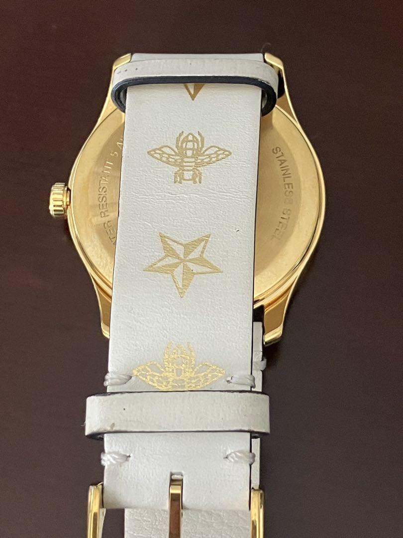 GUCCI グッチ　126.4/YA1264055 蜂　Gタイムレス　白レザー