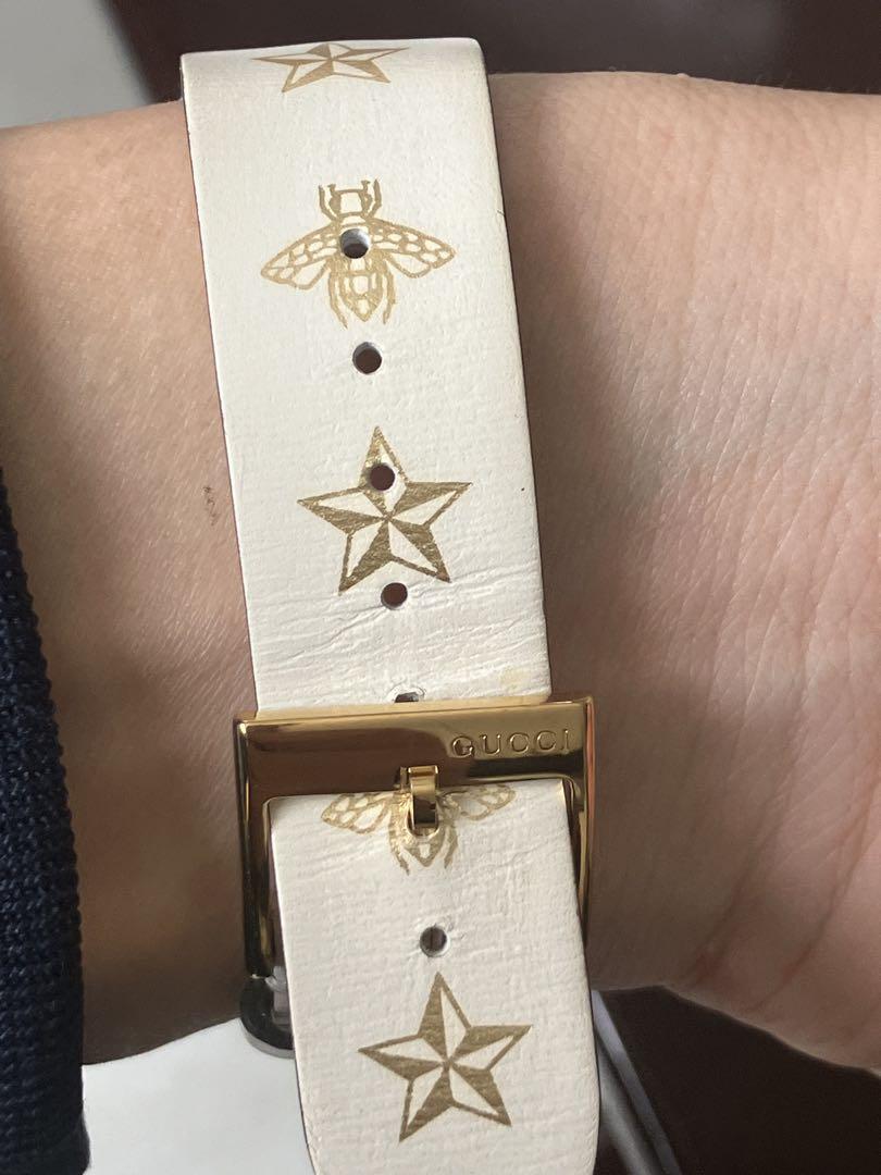 GUCCI グッチ　126.4/YA1264055 蜂　Gタイムレス　白レザー